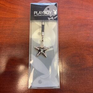 Y2k 2006 PLAYBOY Black and Silver Star Phone Charm
